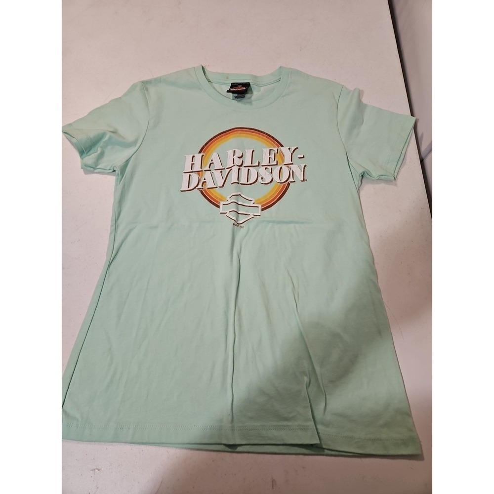 Harley Davidson '21 Fort Walton Beach FL. Women's Green TShirt Size Large (1375